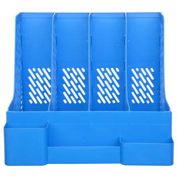 齐心(COMIX)加厚带笔筒 四联文件架文件框 耐用文件筐资料架 蓝B2034 齐心(COMIX)加厚带笔筒 四联文件架文件框 耐用文件筐资料架 蓝B2034