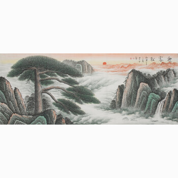 拍卖已结束06当代印象山水画家  王蒙《福山富水》180cmx68cm拍卖已