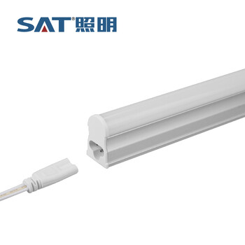 SAT照明无暗区LEDT5灯管灯带一体化日光灯灯糟灯带支架灯具LED灯管灯条照明4W T5LED支架灯4W300mm长 6000K正白光