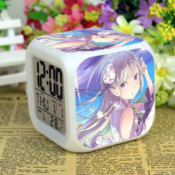 萌创社 动漫周边闹钟 从零开始的异世界生活 蕾姆拉姆led七彩夜灯发光
