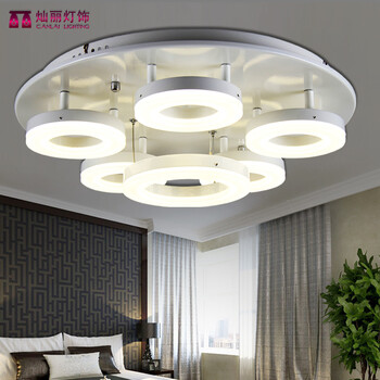 灿丽LED吸顶灯客厅灯餐厅灯卧室灯现代简约灯具圆形高端大气创意时尚灯饰 10头直径80cm带遥控