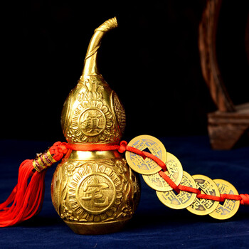 送福阁 铜葫芦挂件八卦葫芦摆件宝葫芦家居装饰品铜工艺品 4号铜葫芦