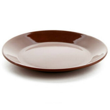 碟子 圆形塑料小吃碟 糖果干果瓜子坚果配菜盛装碟子 平底盘子 咖啡色