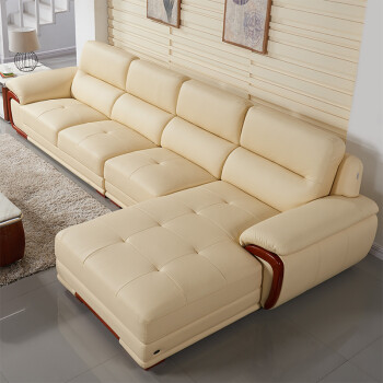 左右真皮沙发 中式现代沙发组合 客厅大户型真皮沙发贵妃 dzy2606 a20