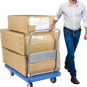 安捷顺 手推车平板车搬运车载重推货拉货车 90*60升级静音