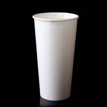 奇典一次性纸杯20盎司白色奶茶杯咖啡加厚热饮杯子豆浆杯果汁杯 100只