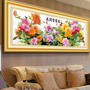 丝带绣大挂画客厅