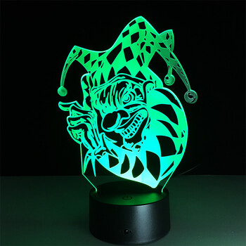 钛瑞斯 七彩装饰灯 万圣节小丑3d立体灯 小夜灯视觉灯 创意渐变动态