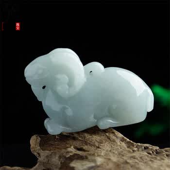 语涵 翡翠生肖羊吊坠羊玉坠老坑玉石立体羊生肖挂件 礼物