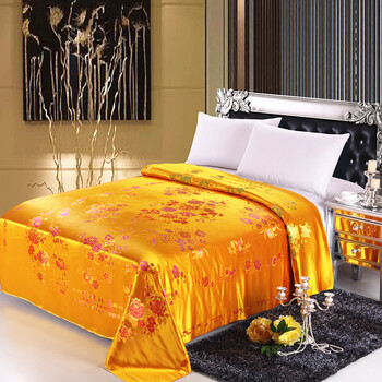 馨朵芙家纺 杭州丝绸织锦缎软锻被面子结婚喜被 婚庆缎子龙凤鸳鸯百子