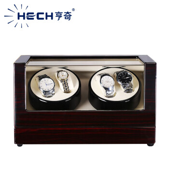 亨奇（HECH） 亨奇机械表防磁摇表器手表转盘器调表器自动摇摆器转表器收纳盒自转动器转动盒表盒收纳盒 黑檀+白色+0240头