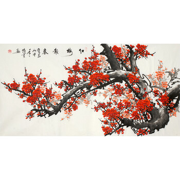 省美协会员 余传宝 《红梅报春》06拍卖已结束李墨《玉荣清香》
