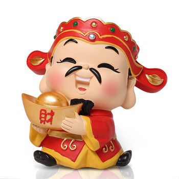 吉善缘 q版旺财发财神摆件公仔迷你萌摆件客厅装饰品招财小摆件家居