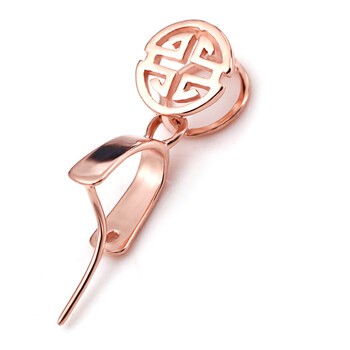 吊坠扣头翡翠瓜子扣项链扣琥珀蜜蜡卡扣 款式二大号镀玫瑰金色p1546d