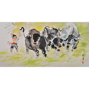 拍卖已结束06尹和平《好娃娃》著名乡土童趣写意画家拍卖已结束06