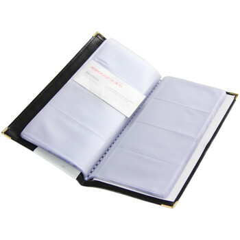 金得利 272枚 高档软皮名片册 金属包边商务名片册 质感纹理 男女商务名片夹 卡片会员卡收纳夹 黑色 NV-272 金得利 272枚 高档软皮名片册 金属包边商务名片册 质感纹理 男女商务名片夹 卡片会员卡收纳夹 黑色 NV-272