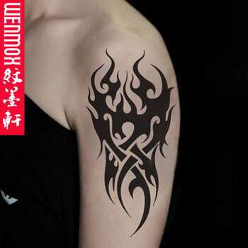 纹墨轩神之眼防水纹身贴 天眼图腾花臂花腿纹身贴纸 男女大小腿刺青贴