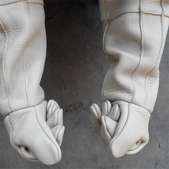 捕蛇加长双层加厚款防咬手套抓蛇手套防咬水貂蛇咬包邮防猫狗咬 灰色