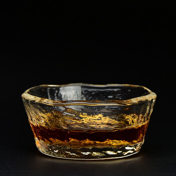大彬堂 茶具配件茶杯 纯手工日式耐热玻璃锤纹杯品茗杯小杯 小雪锤纹