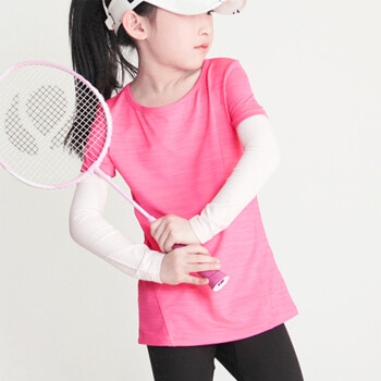 siscarf冰丝儿童防晒袖套抗紫外线手臂套户外游玩运动出游臂套袖 粉色