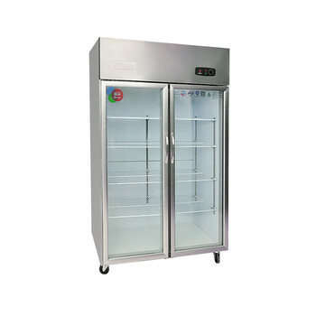 欧驰宝(oucboll)大二门立式橱柜不锈钢冷藏保鲜厨房冰柜水果蔬菜鲜花