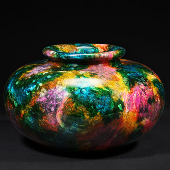 上善若水(sanstyle)玉石七彩玉花瓶摆件家居装饰品商务礼品工艺品5036