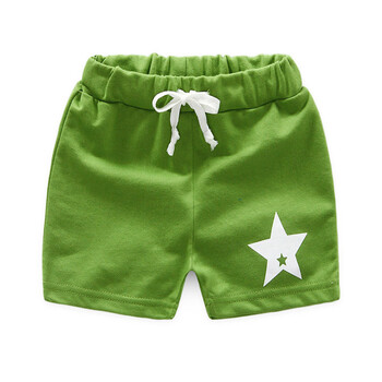 贝壳家族五角星糖果色男女童童装儿童短裤kz1600 绿色 90cm