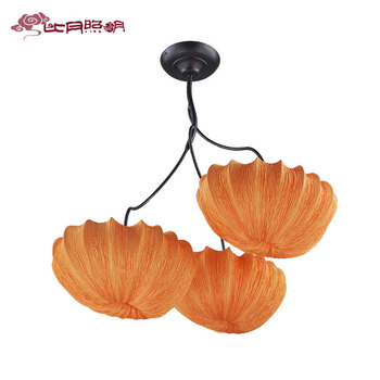 比月照明 现代中式灯具新古典海洋布艺客厅餐厅装饰酒吧吊灯3339 白色50cm 52cm