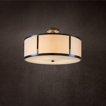 tao源于美国 alena 半吸顶灯 古黑色圆形铜质吸顶灯 古黑色 直径60x高