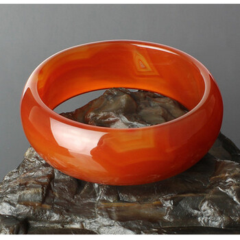 巴西天然a级正品红玛手镯 加宽加厚红玛瑙镯子礼物玉器 内径60mm_ 6折