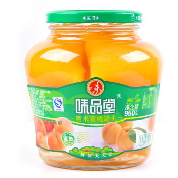 味品堂 水果罐頭 糖水黃桃罐頭 950g