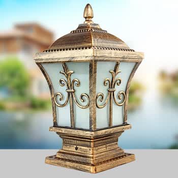 围墙灯花园灯防水门柱灯栏杆灯户外大门灯 小号古铜 d灯泡【图片 价格