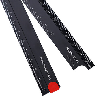 国誉（KOKUYO）都市印象学生高考折叠式铝制30cm直尺子 160*24*3mm 黑 WSG-CLUW30D