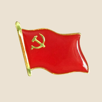 磁扣别针 金属徽章胸徽队徽团徽 50个装空白无字旗形党徽 别针款