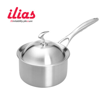 
                                        伊利亚斯（iLias）奶锅无涂层平底锅304不锈钢电磁炉通用                