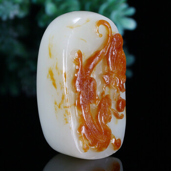 和田玉白玉耄耋富贵把件120克王石玉铺