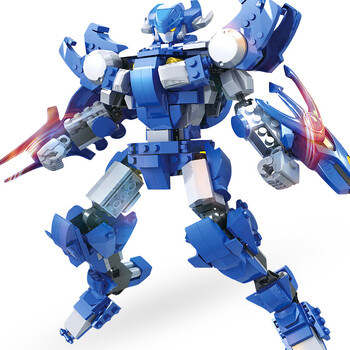 cogo 积高侠积木玩具儿童拼装模型机甲启蒙合体变形套装 正派机甲天海