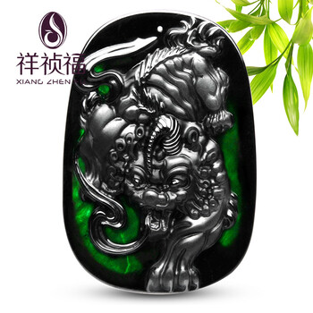 翡翠貔貅吊坠墨翠价格报价行情- 京东