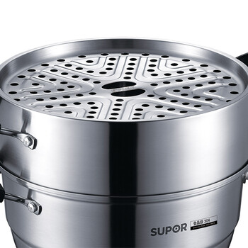 苏泊尔supor巧易取三层不锈钢复底蒸锅304不锈钢26cm sz26v1