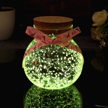 幸运星瓶荧光瓶水滴瓶星空瓶 520纸星星瓶 1314折纸夜光瓶 小号桔绿色