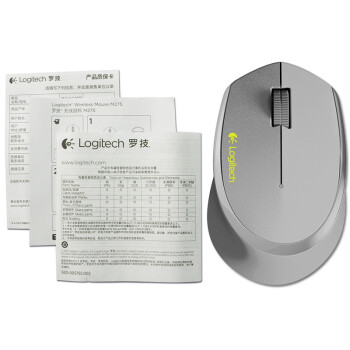 
                                        
                                                                                罗技（Logitech）M275 鼠标 无线鼠标 办公鼠标 右手鼠标 灰色 带无线2.4G接收器                