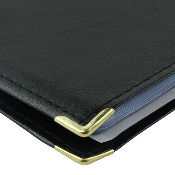 金得利180枚高档软皮名片册 金属包边商务名片册 质感纹理 男女商务名片夹 卡片会员卡收纳夹黑色NV-180 金得利180枚高档软皮名片册 金属包边商务名片册 质感纹理 男女商务名片夹 卡片会员卡收纳夹黑色NV-180