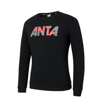 安踏男装 时尚大logo针织运动卫衣 潮流简约套头运动服95648708 基础