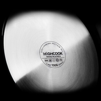 韩库(highcook) 32cm韩国进口不锈钢炒锅不粘锅无烟锅电磁炉适用（GZ009）