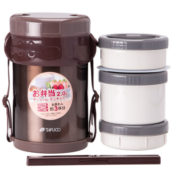 【京东超市】TAFUCO泰福高 不锈钢保温饭盒保温桶提锅T-2490棕色2000ML送包