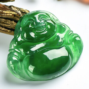 月吉宝翡翠 满绿色佛公 45.07g