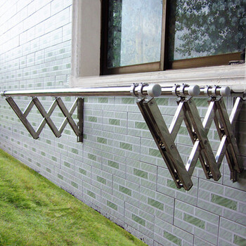 巧依 阳台窗外伸缩晾衣架户外推拉晒衣架折叠晒被子架室外晾衣架晾衣