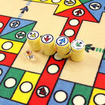 
                                        琪特 客厅卧室儿童房飞行棋游戏地毯 亲子互动爬行毯 100x130厘米                
