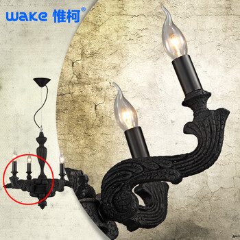 惟柯(wake)工业怀旧简约欧式餐厅吧台美式复古乡村吊灯WD997 吊灯