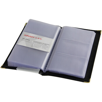 金得利180枚高档软皮名片册 金属包边商务名片册 质感纹理 男女商务名片夹 卡片会员卡收纳夹黑色NV-180 金得利180枚高档软皮名片册 金属包边商务名片册 质感纹理 男女商务名片夹 卡片会员卡收纳夹黑色NV-180